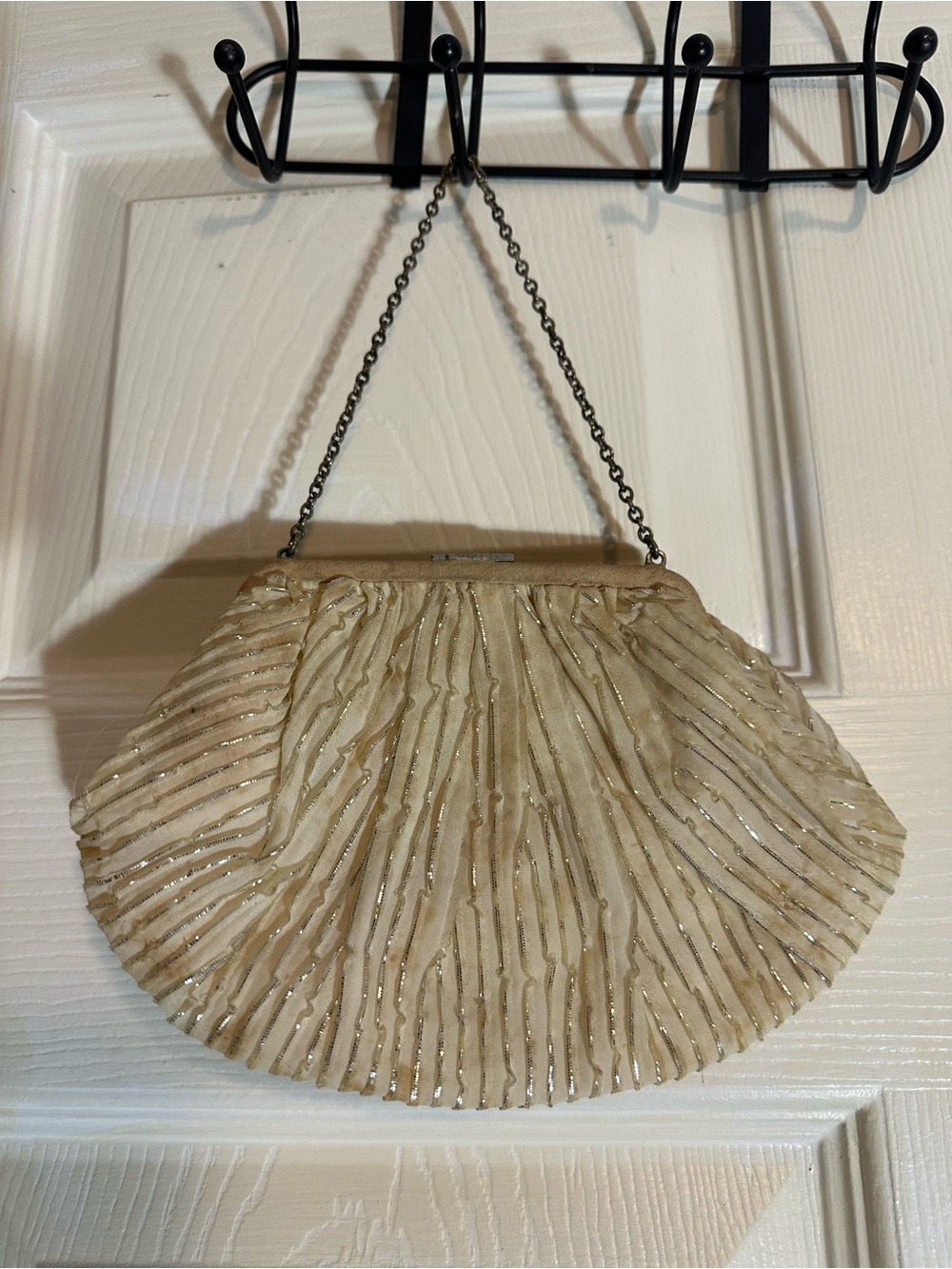 Vintage CRF Evening Clutch Handbag in Champagne Gold